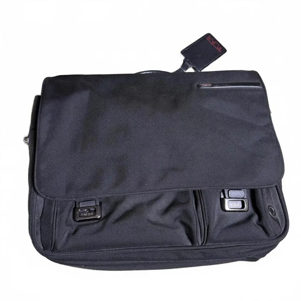 TUMI Alpha Tech Black Laptop Briefcase Messenger Bag Ballistic Vintage Luxury
